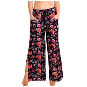 Nanette Lepore Floral Split Leg Beach Pants Small Flowy Wide-Leg Summer Cover-Up